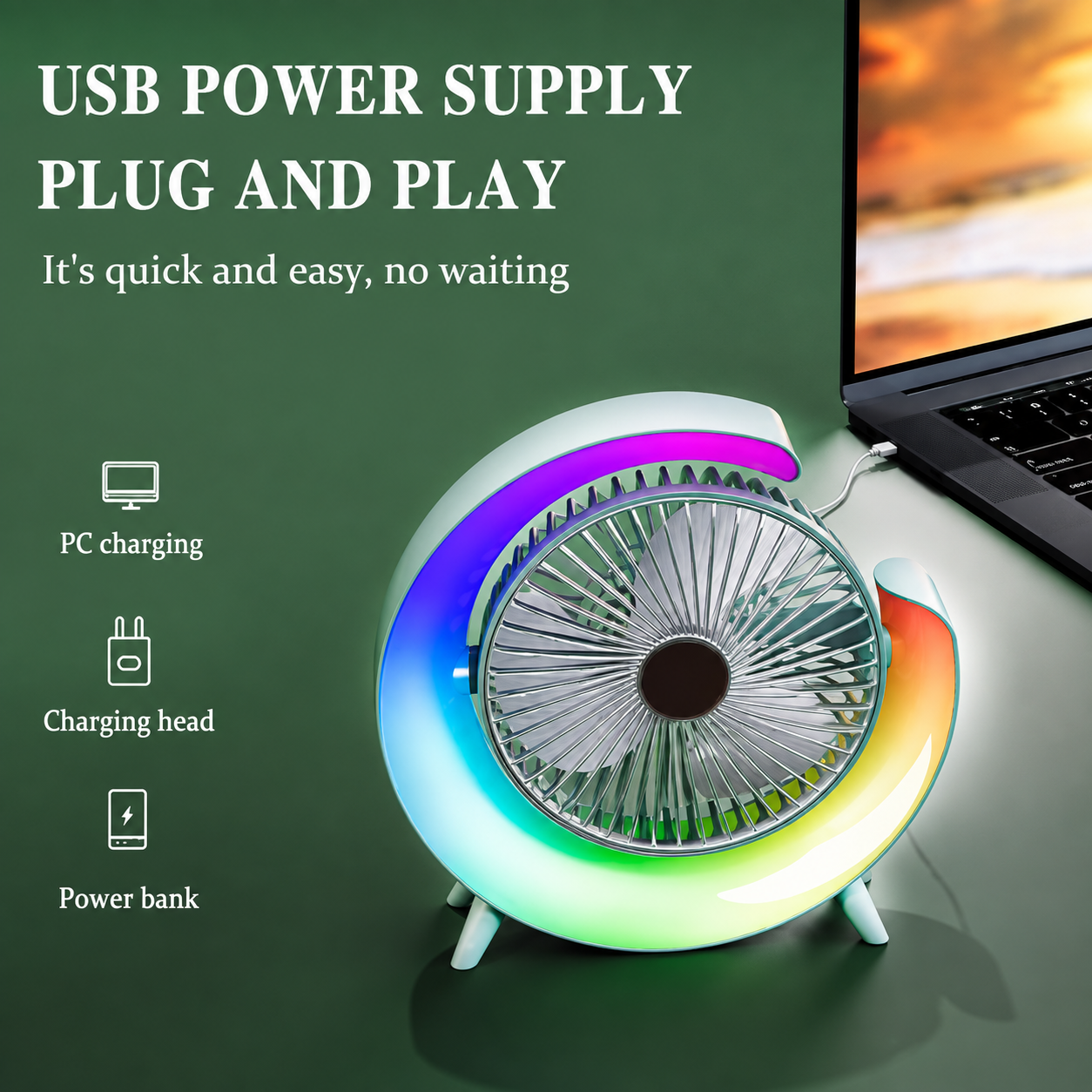 Portable Desktop Fan – Mini USB Rechargeable Fan | Free UAE Shipping