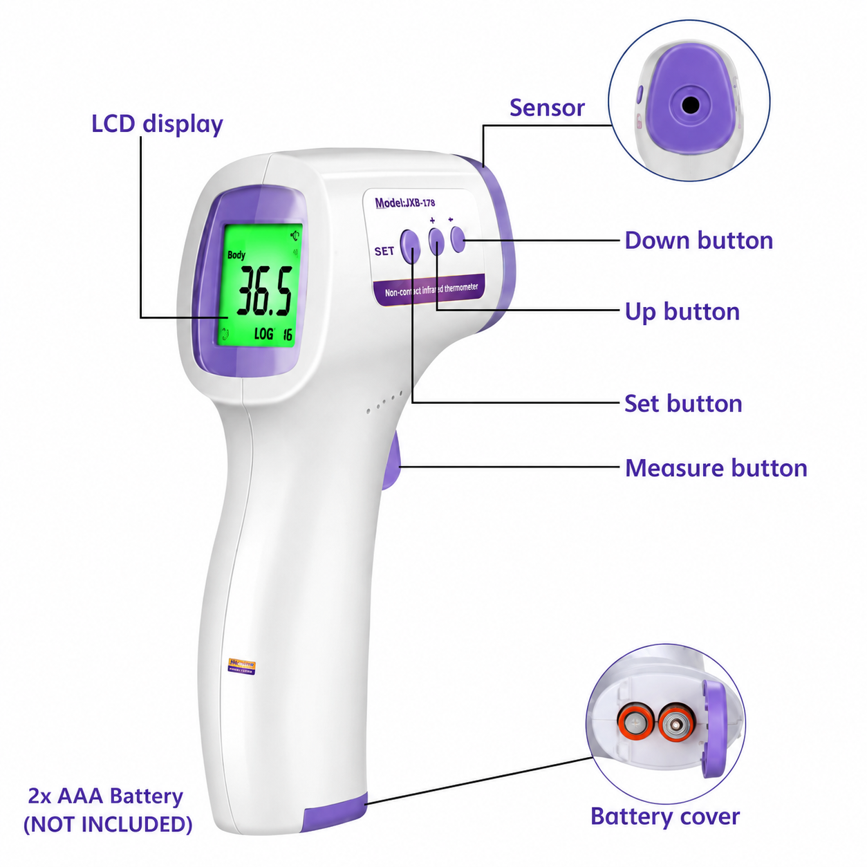 Forehead Infrared Thermometer – Digital Non-Contact | Free UAE Shipping